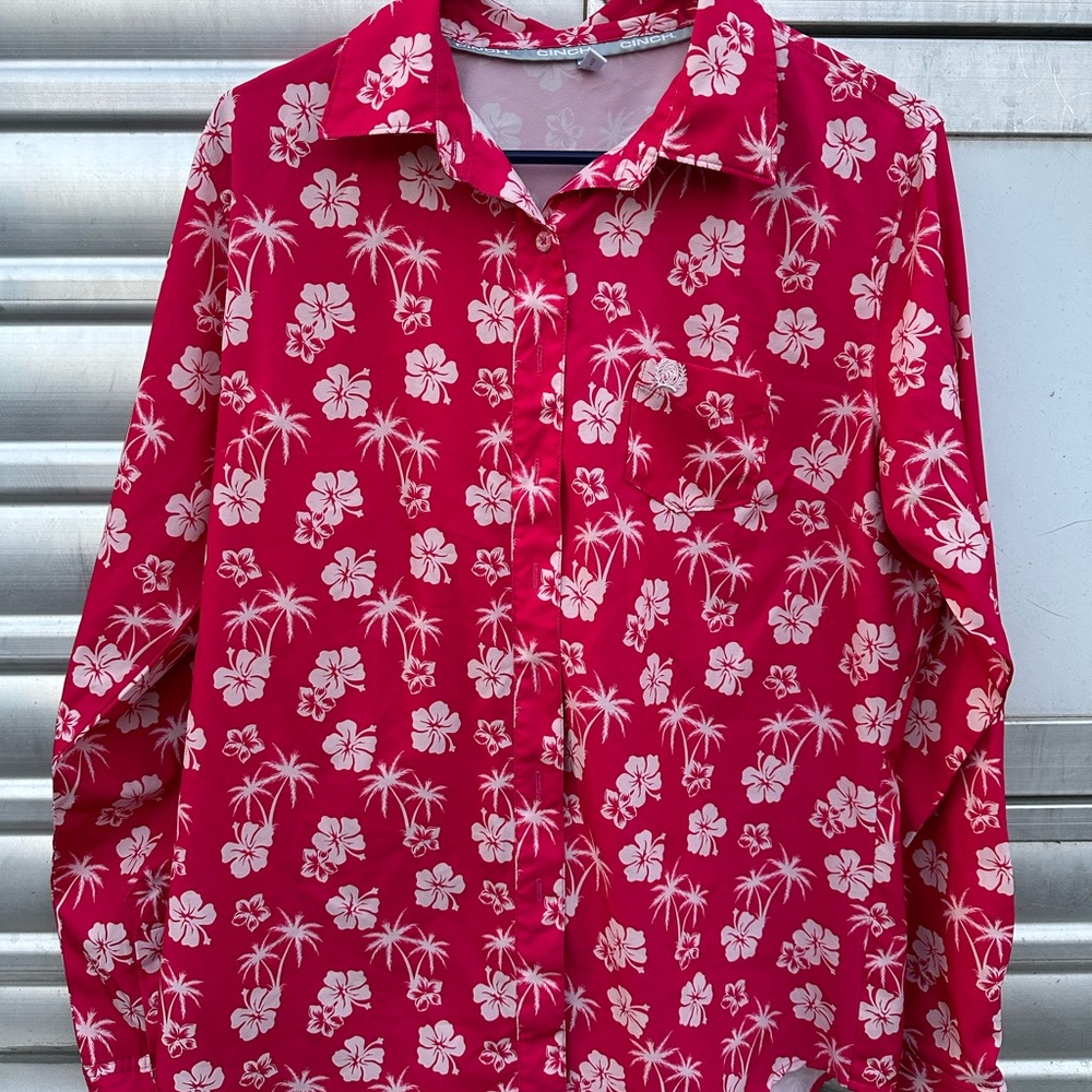 Large Cinch Hawaiian Arena flex rodeo shirt